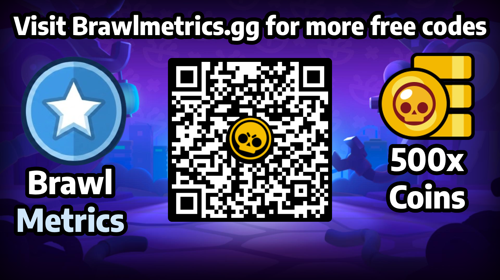 Free QR code to redeem 500x Coins in Brawl Stars